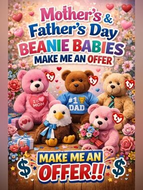 Mothers & Fathers Day Beanie Babies!! Limited stock! AD ONLY LISTING!